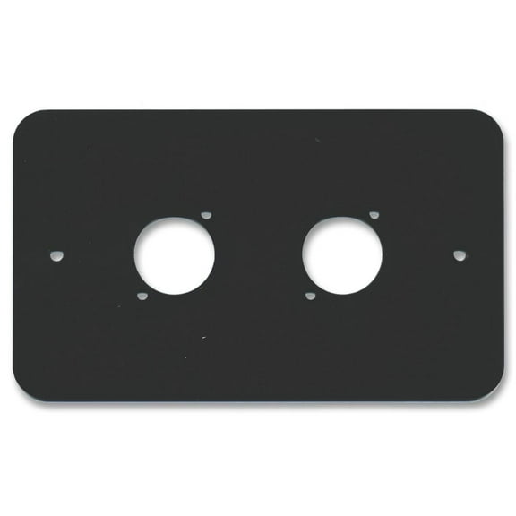 PENN ELCOM - 2-Gang Dual XLR / Speakon / RJ45 Wall Plate Black - Rounded Corners