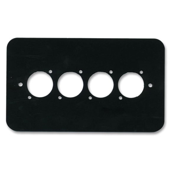 PENN ELCOM - 2-Gang Quad XLR / Speakon / RJ45 Wall Plate Black - Rounded Corners