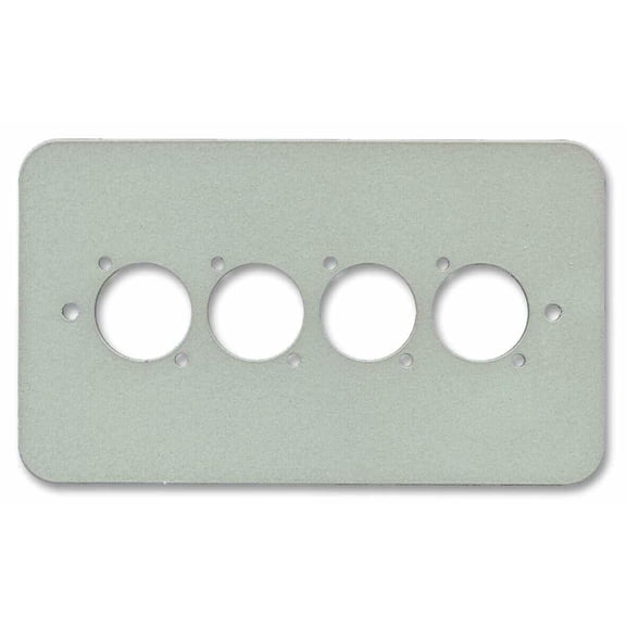 PENN ELCOM 2-Gang Quad XLR / Speakon / RJ45 Wall Plate Silver Rounded Corners