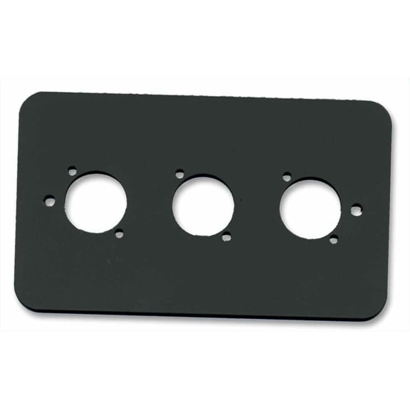PENN ELCOM 2-Gang Triple XLR / Speakon / RJ45 Wall Plate Black - Rounded Corners