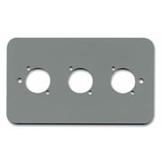 PENN ELCOM 2-Gang Triple XLR / Speakon / RJ45 Wall Plate Silver Rounded Corners