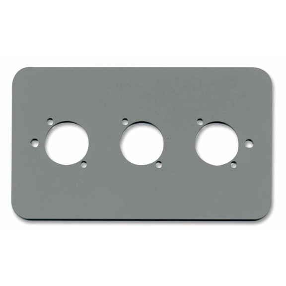 PENN ELCOM 2-Gang Triple XLR / Speakon / RJ45 Wall Plate Silver Rounded Corners