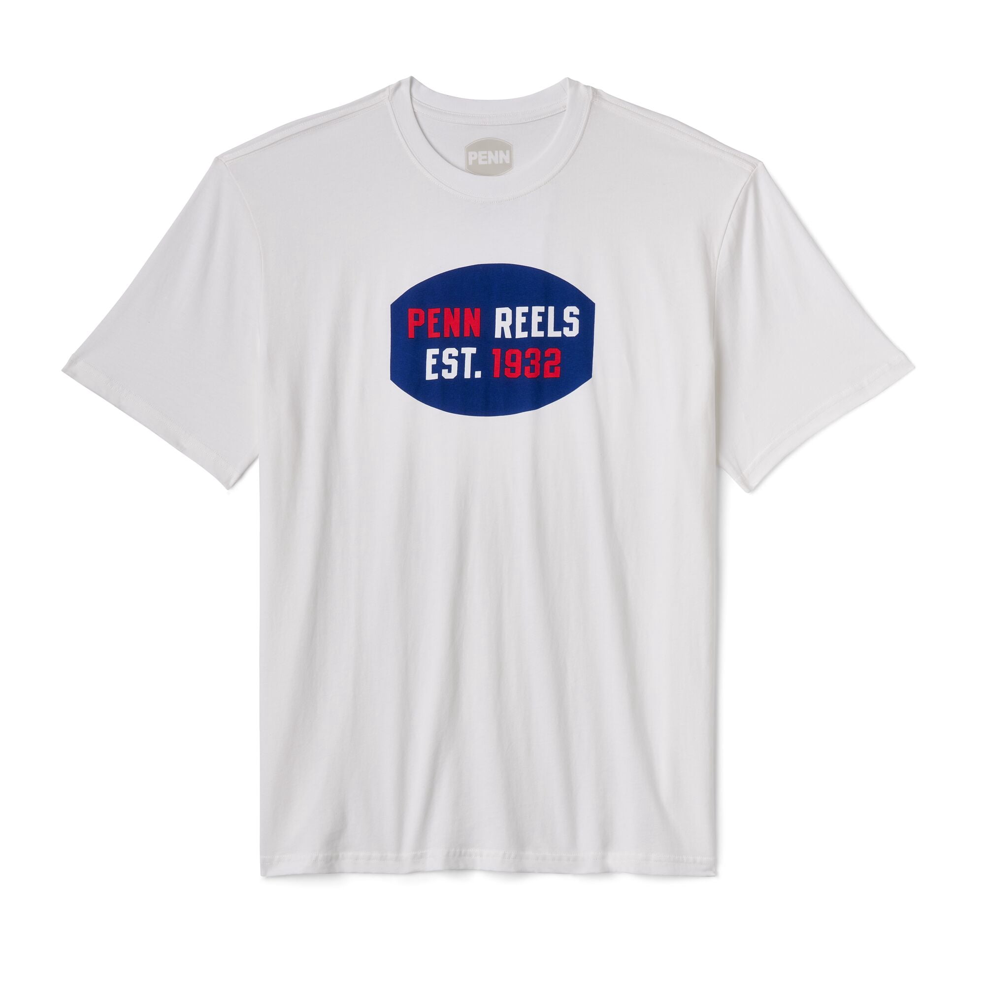 PENN EST 1932 Short Sleeve T-Shirt, White, Size L
