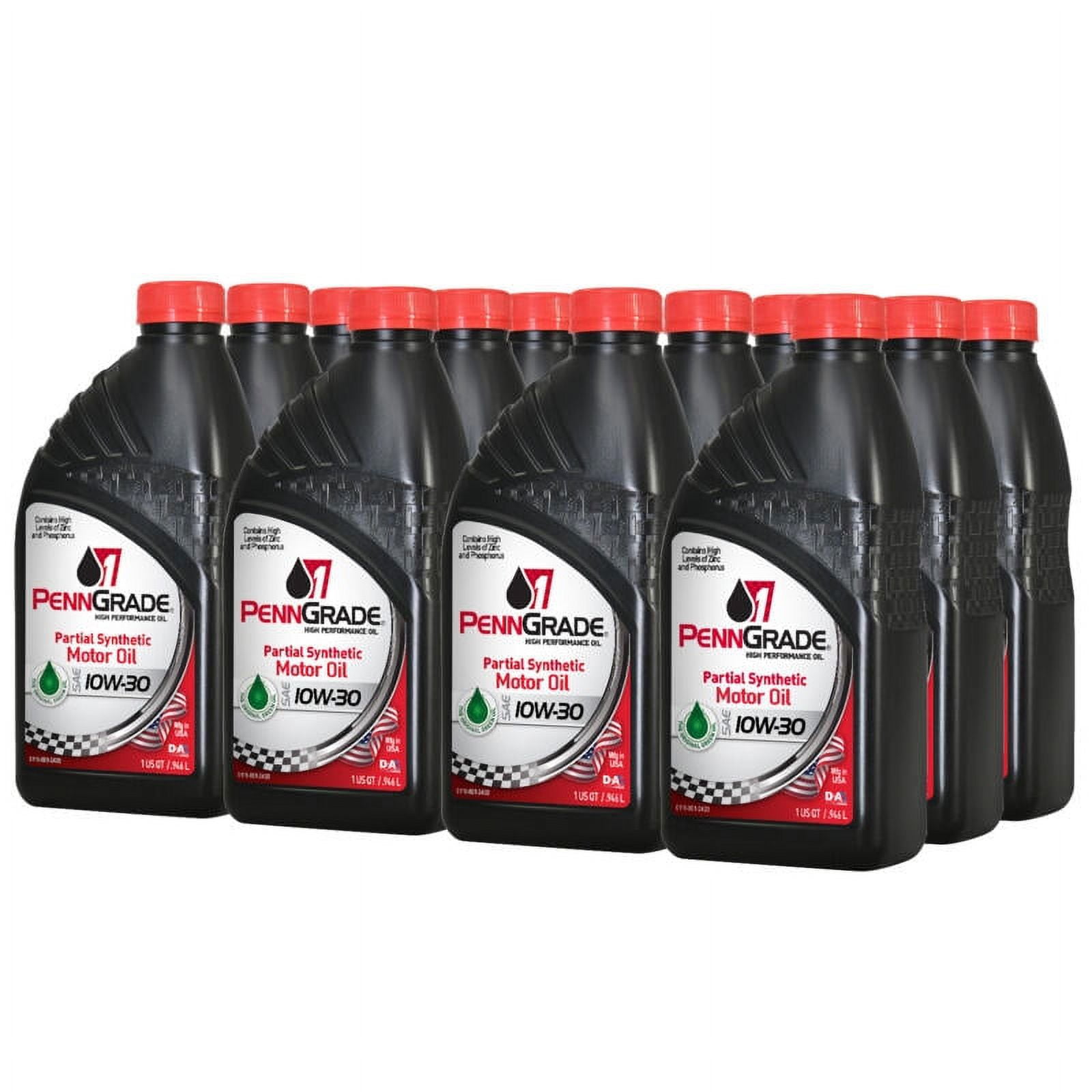 PENN GRADE 1 71506, Synthetic Blend High Performance Oil SAE 10W-30, 10 ...