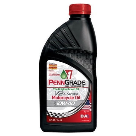Penn Grade 1 71566 V2 4-Stroke Motorcycle Oil, SAE 10W-40 Case/12