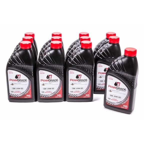 PENN GRADE 1 71576, V2 4-Stroke Motorcycle Oil SAE 20W-50, 12 Quart