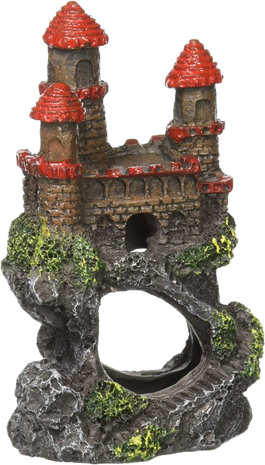HERCHR Pink Resin Aquarium Castle Decoration – Safe For Freshwater & Saltwater Tanks, Hideout For Fish & Shrimp