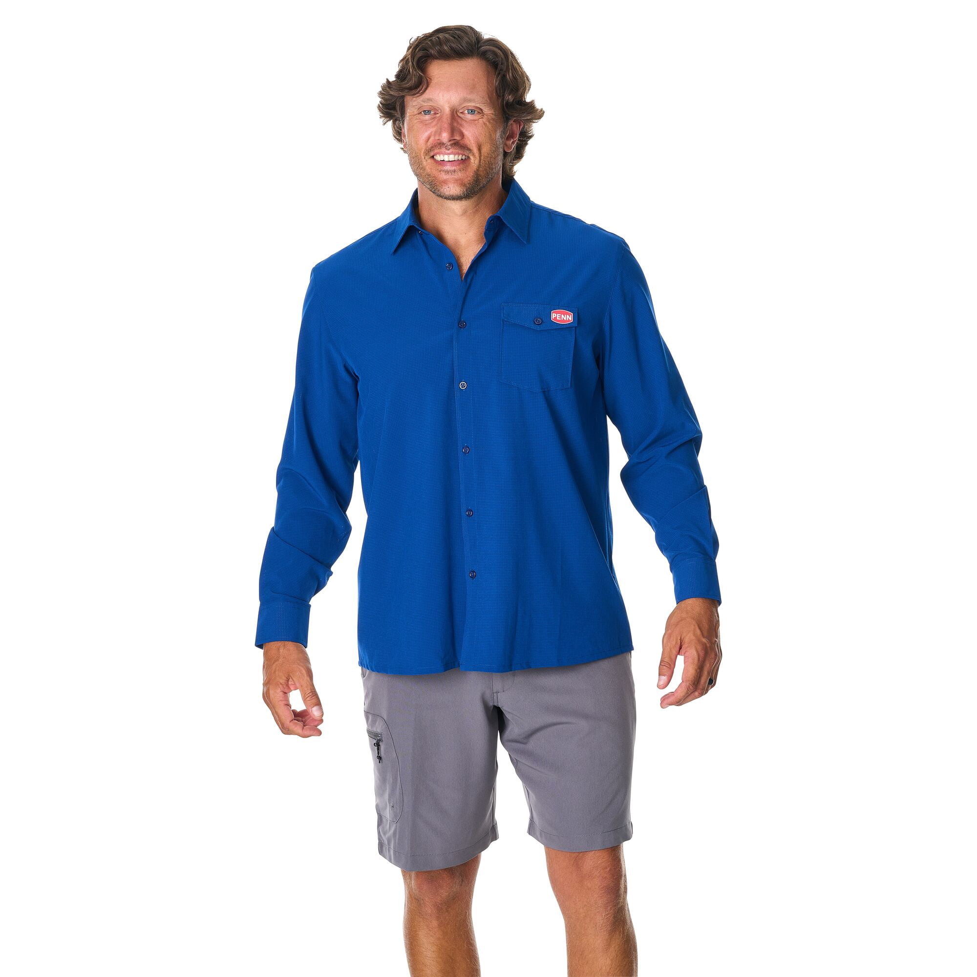 PENN Performance Long Sleeve Overshirt, Dark Blue, Size M