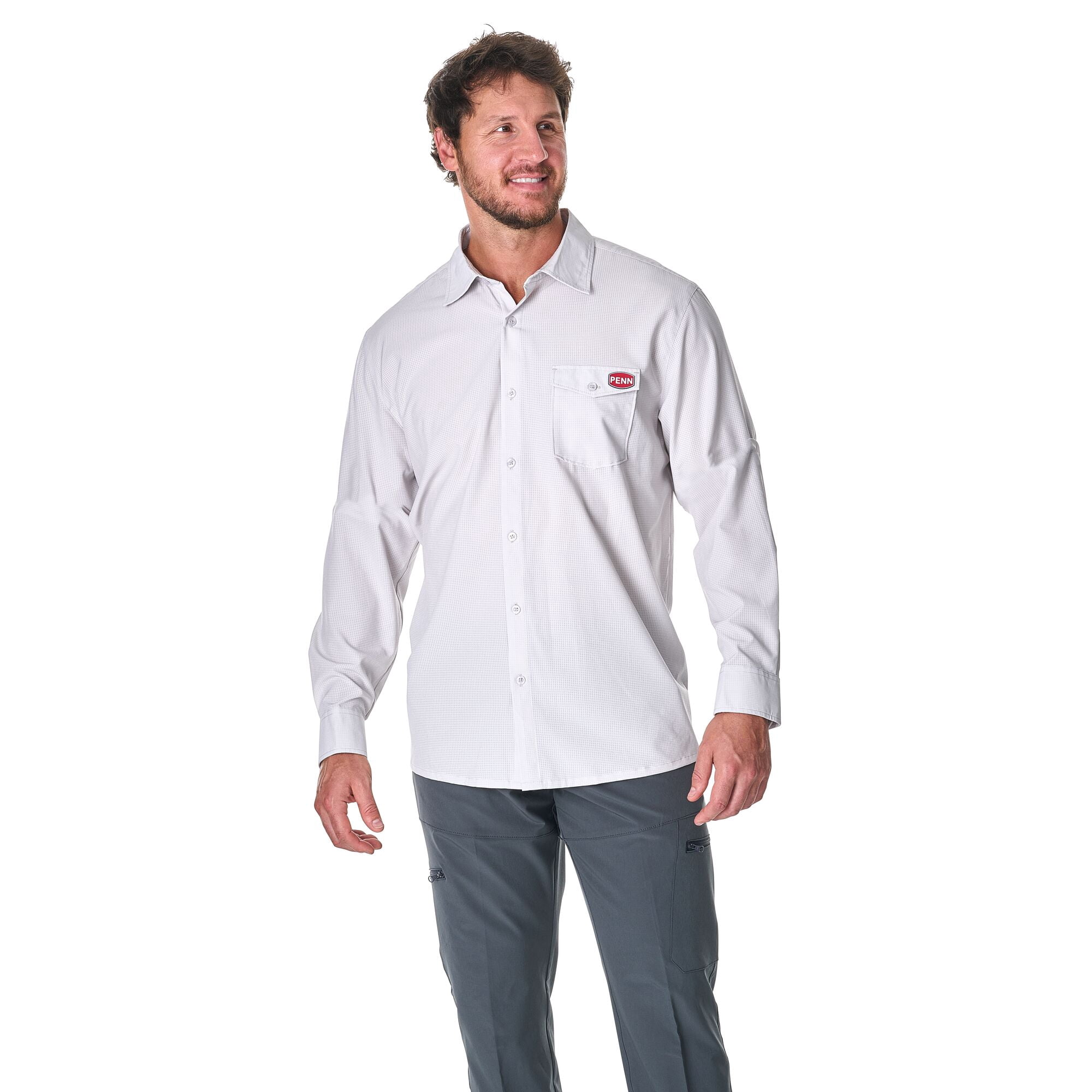 PENN Performance Long Sleeve Overshirt, Glacier Grey, Size XL
