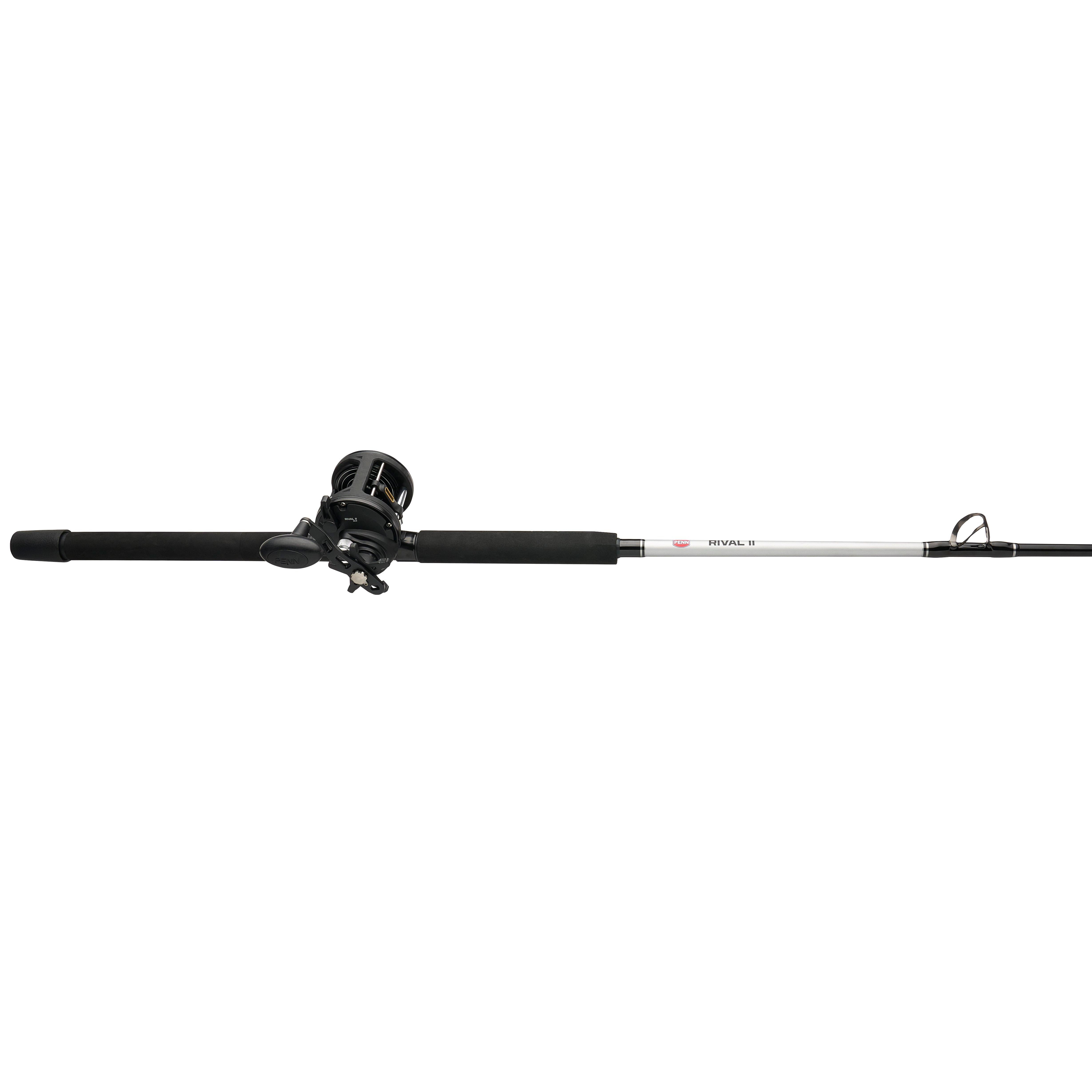 PENN Rival II Level Wind Conventional Fishing Combo, 6'6" Medium Heavy Rod, 30 Size Reel