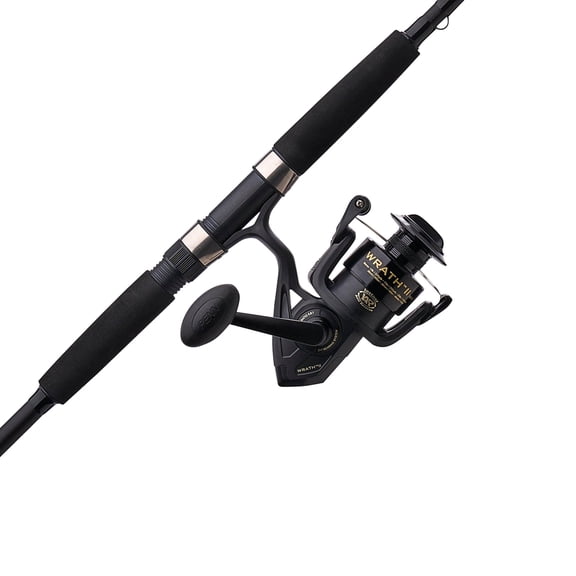 PENN Wrath II Spinning Fishing Combo, 8' Medium Heavy Rod, 5000 Size Reel