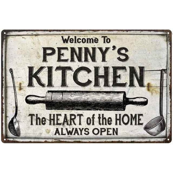 PENNY'S Kitchen Farmhouse Sign 16 x 24 Matte Finish Metal 116240033274