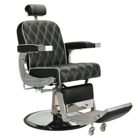 PENNYNANA Heavy Duty Barber Chair,Vintage Barber Chair for Barbershop,Barber Salon Beauty Tattoo Equipment, Black