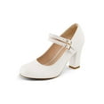 thumbnail image 1 of PENNYSUE Women's Mary Jane Pumps High Heels - Round and Closed Toe Shoes with Double Ankle Strap Buckle for Summer Party Wedding Occasions, 1 of 5