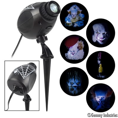 Halloween Lightshow Projector Lights Holiday Lighting Silhouette with Pennywise and 6 Slides Warner Bros.