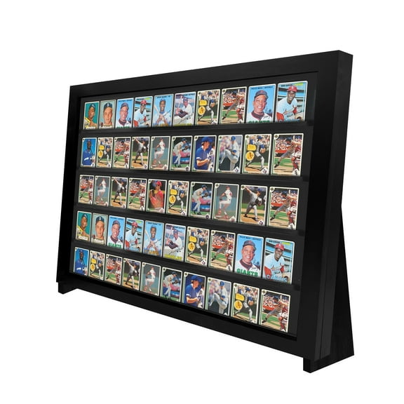 PENNZONI 1/2 Top Display Case w/ 2 Legs, Acrylic Baseball Card Show Case, Black