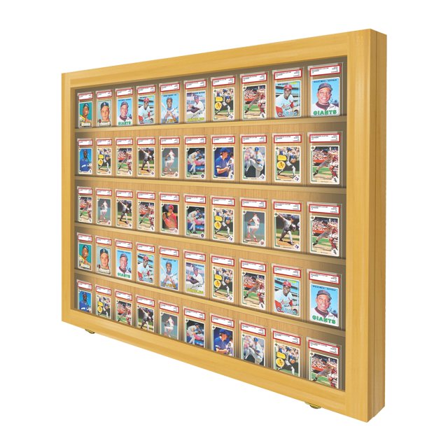 PENNZONI Baseball Card Display Case, 50 Graded Cards Acrylic Frame