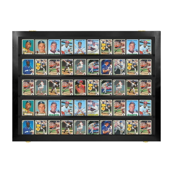 PENNZONI Baseball Card Display Case, 50 Ungraded Cards Acrylic Frame, Black