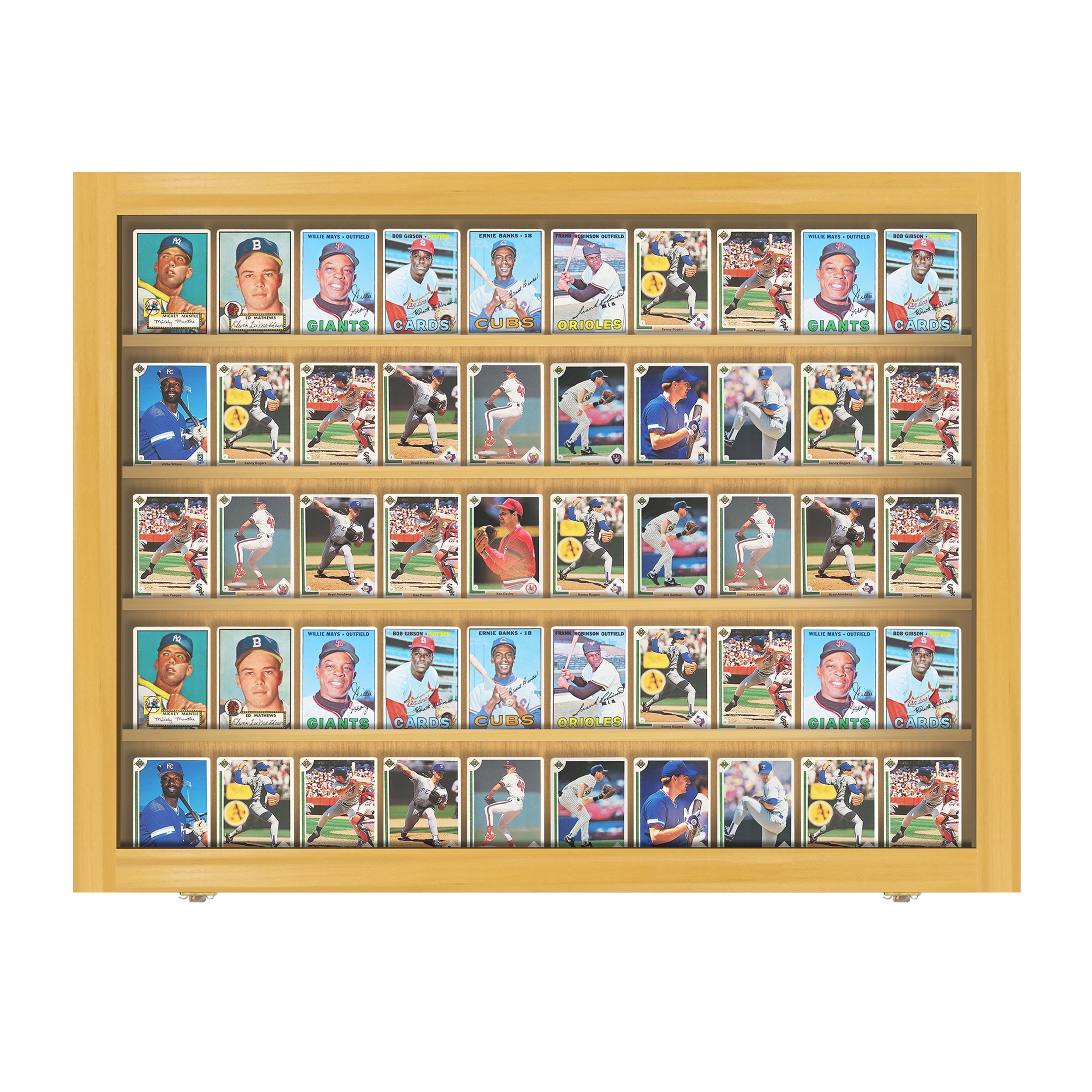 baseball card display case 50 ZKOO Cards Case, Pocket PSA/BGS/CGC Grading Cards Storage Bag for Sports Card, Card, Football & Basketball Card, Trading Wall Display Bag, Black : Sports & Outdoors clear viewing 50-Card Display Case - Hardwood,