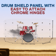 PENNZONI Drum Shield, Comes w/ 7 Panels & Chrome Hinges, 5 ft Clear Acrylic Panels