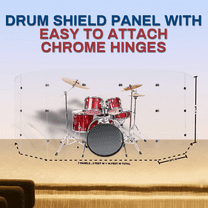 PENNZONI Drum Shield, Comes w/ 7 Panels & Chrome Hinges, 5 ft Clear Acrylic Panels