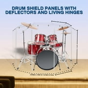 PENNZONI Drum Shield w/ Living Hinges & Deflectors, Comes with 5 Panels, 4 ft Clear Acrylic Panels
