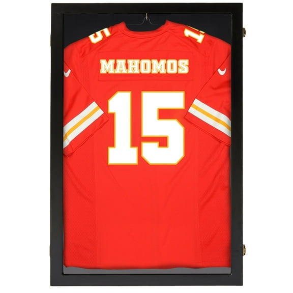 PENNZONI Jersey Frame Display Case, Acrylic Sports Jersey Frame Lockable, Large Size, Black