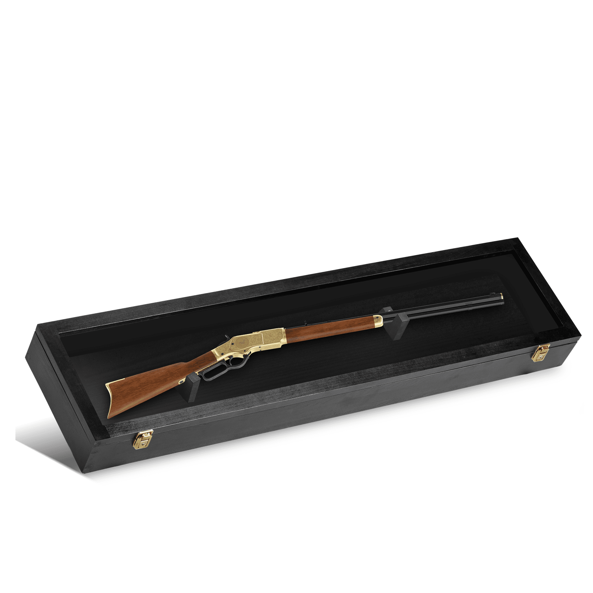 PENNZONI Rifle Gun Display Case, Clear Acrylic & Hardwood PENNZONI Rifle Gun Display Case, Clear Acrylic & Hardwood
