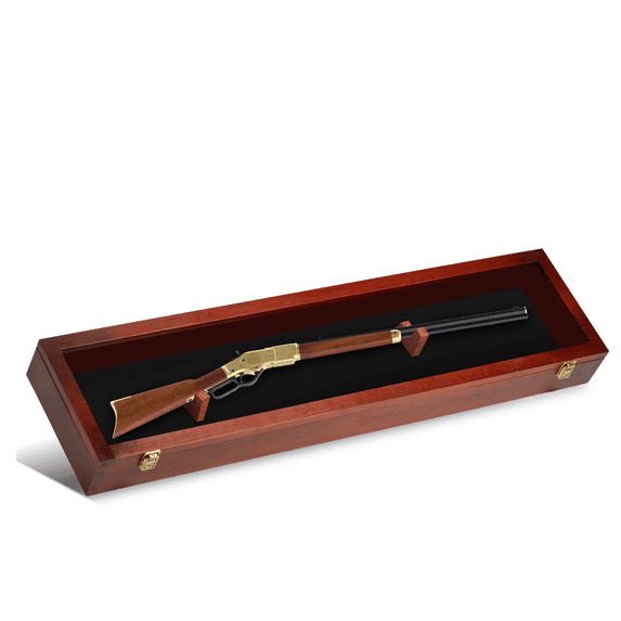 Acrylic Rifle Display Pennzoni Rifle Gun Display Case, Clear Acrylic Door, Hardwood Frame, UV ...