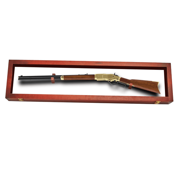 Acrylic Rifle Display PENNZONI Rifle Gun Display Case, Clear Acrylic & Hardwood Cabinet ...