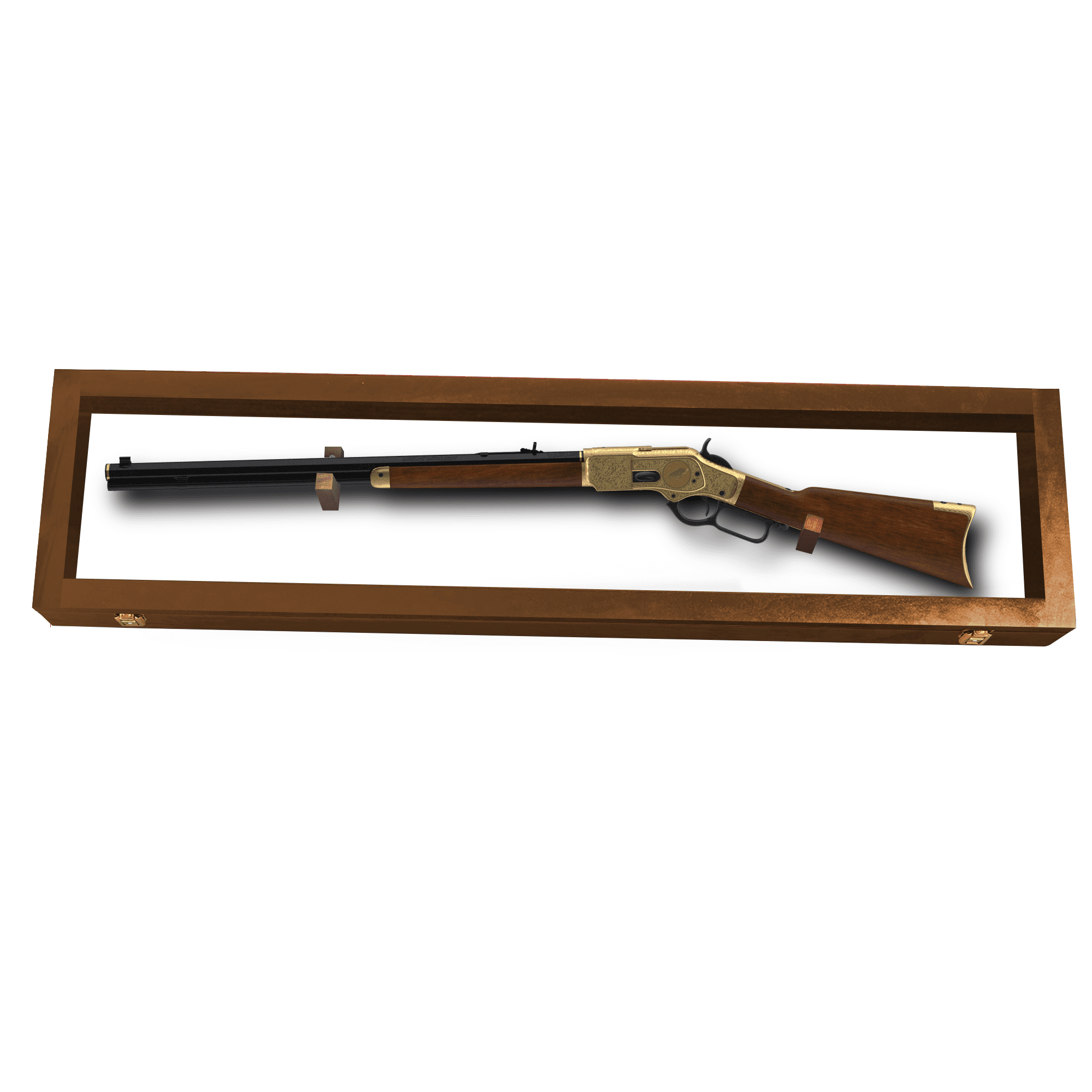 PENNZONI Rifle Gun Display Case, Clear Acrylic & Hardwood PENNZONI Rifle Gun Display Case, Clear Acrylic & Hardwood