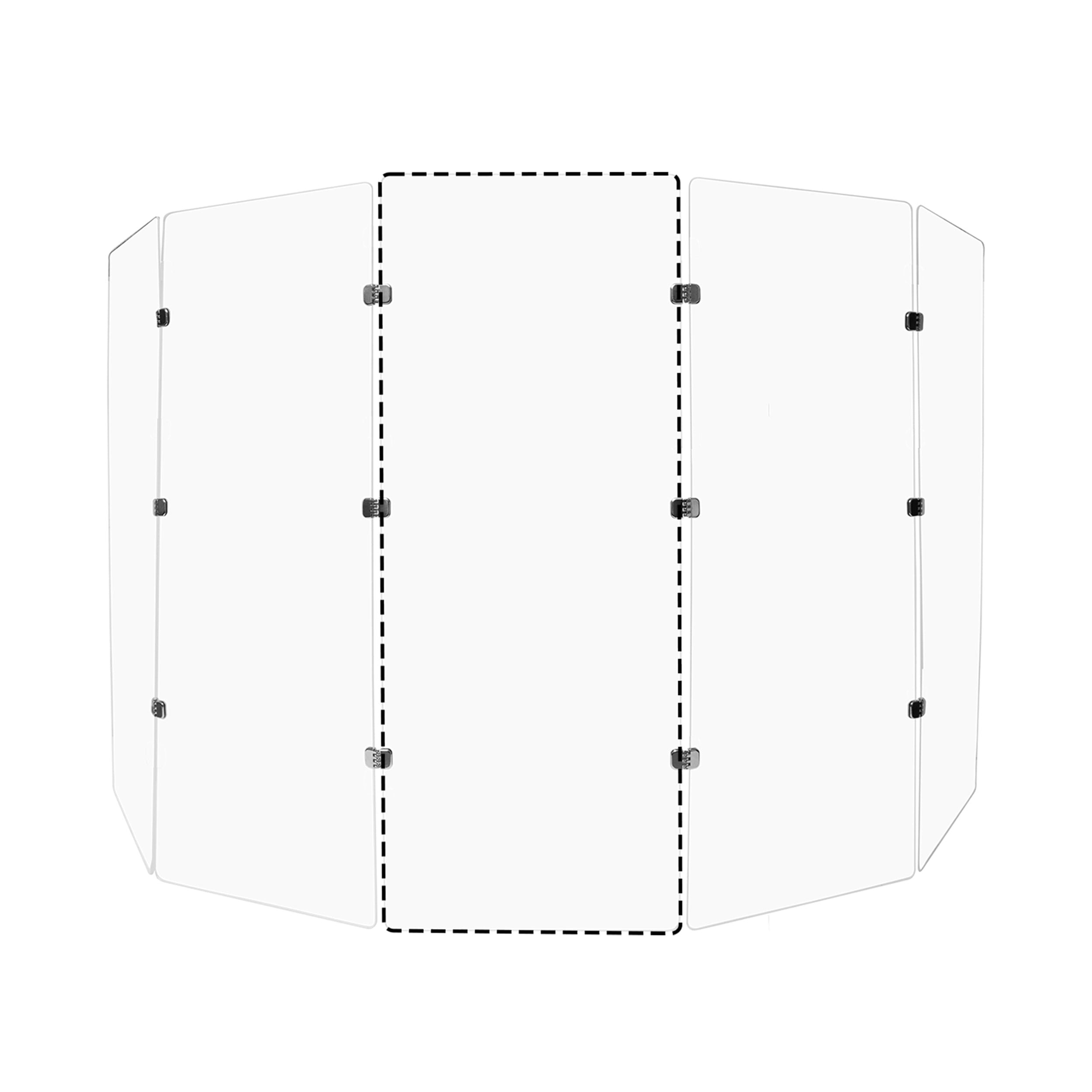 PENNZONI Sinlge Panel Acrylic Drum Shield w/ Chrome Hinges, 5.5ft Drum Screen