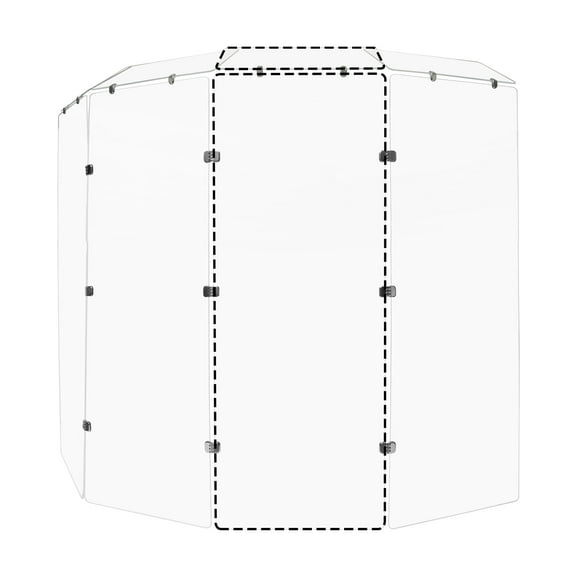 PENNZONI Sinlge Panel Acrylic Drum Shield w/ Deflectors & Chrome Hinges, 5ft Drum Screen