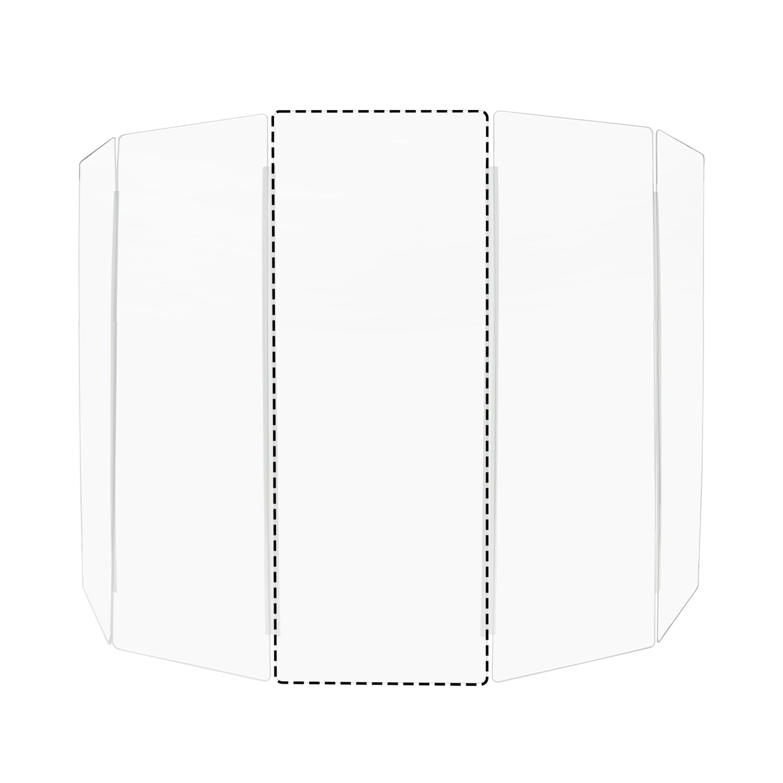 PENNZONI Sinlge Panel Acrylic Drum Shield w/ Plastic Hinges, 4ft Drum Screen