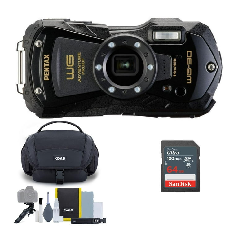 PENTAX WG-90 ブラック PENTAX WG-90 Point Shoot Digital Camera (Black) with