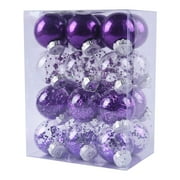 PEONAVET 24Pcs Christmas Balls Ornaments for Xmas Christmas Tree - Shatterproof Christmas Tree Decorations Hanging Ball for Holiday Wedding Party Decoration (Purple, 2.36"-6CM) Merry Christmas