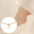 thumbnail image 1 of PEONAVET Ankle Bracelets for Women, Waterproof Initial Anklet for Women Dainty Layered Letter Ankle Bracelets Handmading Adjustable Foot Chain Anklet Summer Beach Jewelry, 1 of 5