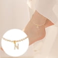 thumbnail image 1 of PEONAVET Ankle Bracelets for Women, Waterproof Initial Anklet for Women Dainty Layered Letter Ankle Bracelets Handmading Adjustable Foot Chain Anklet Summer Beach Jewelry, 1 of 5