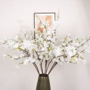 PEONAVET Artificial Cherry Blossom Branches, Spring Artificial Flowers Home Decoration, Faux Silk Flowers for Wedding Home Office Bedroom Party Table Centerpieces Decor White  up to 65% off