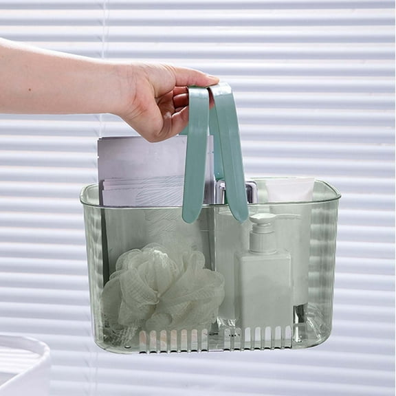 PEONAVET Bathroom Basket, Plastic Toilet Basket with Handle for Organizing, Back of Toilet Storage Organizer for Bathroom Tank Topper Counter（Green） Up to 50% Off