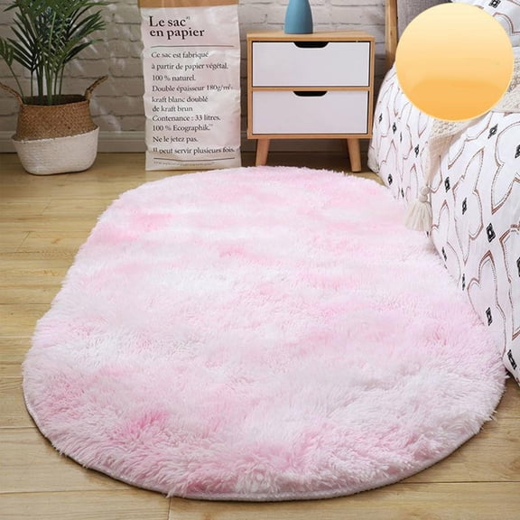 Under$1 Clearance Oval Silk Carpet Bedroom Lovely Girl Bed Blanket Window Mat Living Room Coffee Table Full Blanket Washable