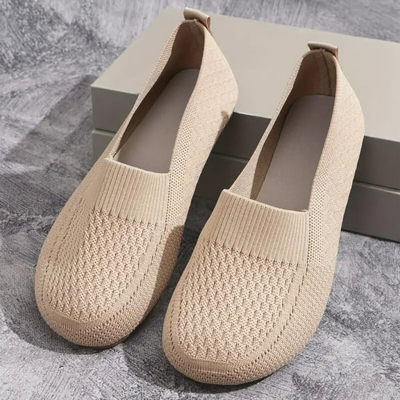 PEONAVET Casual Slips On Flat Shoes for Women Lightweight Foldable Mesh Walking Sneakers Slips On Dress Shoes for Women Christmas Gifts