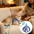 thumbnail image 1 of PEONAVET Cat Harness and Leash Set, Color Blocked Pet Strap and Leash Set Breathable Mesh Vests with Adjustable Straps Suitable for Small and Medium Cats and Dogs(Blue), 1 of 7