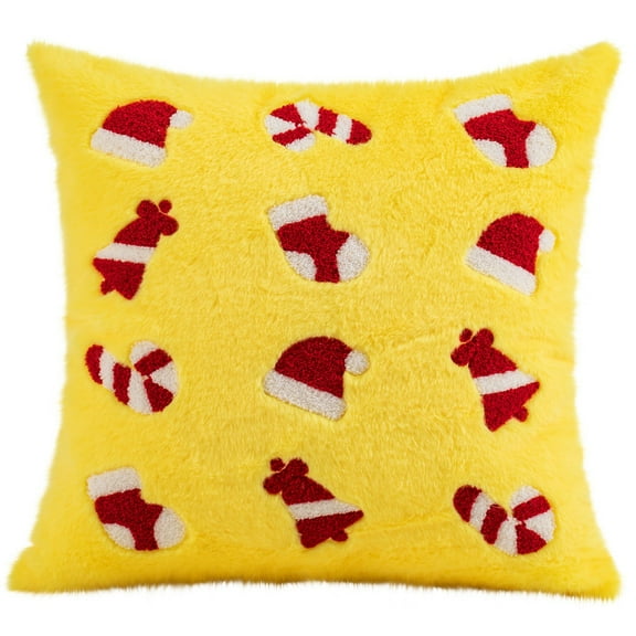 PEONAVET Christmas Pillow Christmas Throw Pillows Peppermint Pillows Red and White Christmas Decorations Cute Plush Pillow Christmas Decorative Cushion Cover