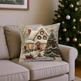 thumbnail image 1 of PEONAVET Christmas Pillow Covers 18×18", 3D Printed Snowmen Deer Xmas Pillowcase Soft Decorative Cushion Cover with Hidden Zipper for Home Decor, 1 of 6