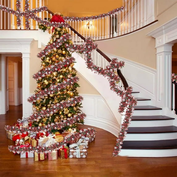 PEONAVET Christmas Tinsel GarlandThickened Rattan Christmas Decoration Hanging Christmas Tree Woolen Strip Colorful Strip Pull Strip Ribbon Rattan