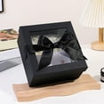 thumbnail image 1 of PEONAVET Clear Gift Box, Black Ribbon Bow Gift Box for Present Gift Packaging for Wedding Birthday Party Bridal Shower Gift for Her, 1 of 6