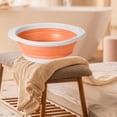 thumbnail image 1 of PEONAVET Collapsible Wash Basin, Plastic Round Foldable Basin Tub for Bathroom, Portable Space-Saving Wash Bin for Home Dorm Travel(Orange), 1 of 5