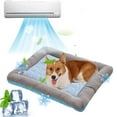 thumbnail image 1 of PEONAVET Cooling Dog Bed, Summer Ice Silk Pet Bed for Dog Cats, Portable Washable Dog Mat, Non Slip and Wear Resistants Pet House(21.6×17.7In, Blue) Up to 50% off, 1 of 6