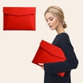 thumbnail image 1 of PEONAVET File Holder Organizer, Waterproof PU Leather Document Holder Envelope, A4 Size Filer Organizer with Snap Magnetic Button Closure(Red), 1 of 6